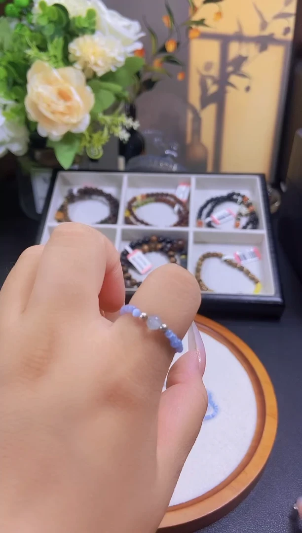 水晶戒指未镶嵌蓝猫眼海蓝宝