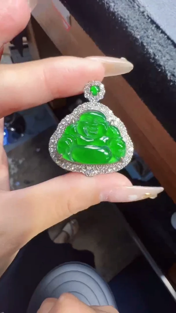 未镶嵌定制翡翠翡翠A货有轻微色差属于正常现象，佛公多样性发货1