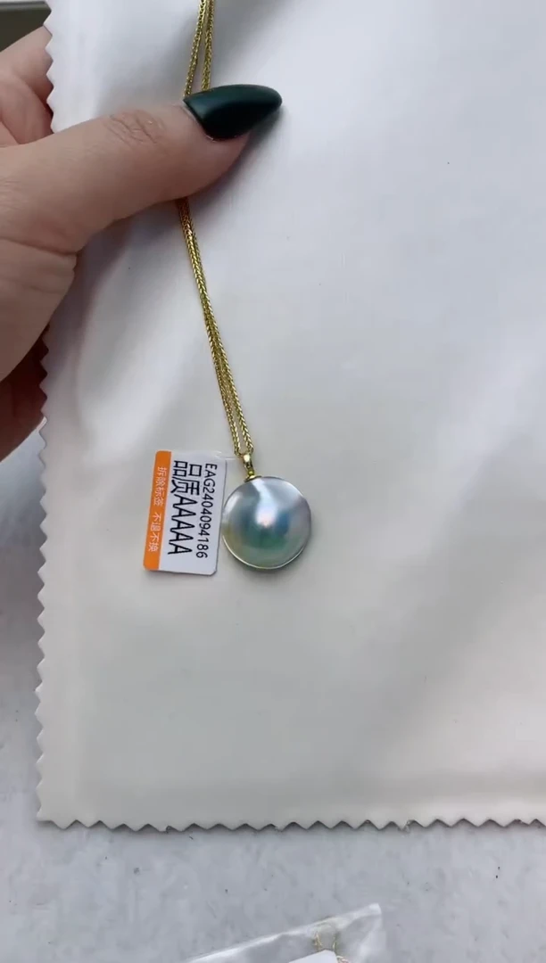 【闪购商品】拼合珍珠（马贝珠）颈饰银S925镶嵌A31