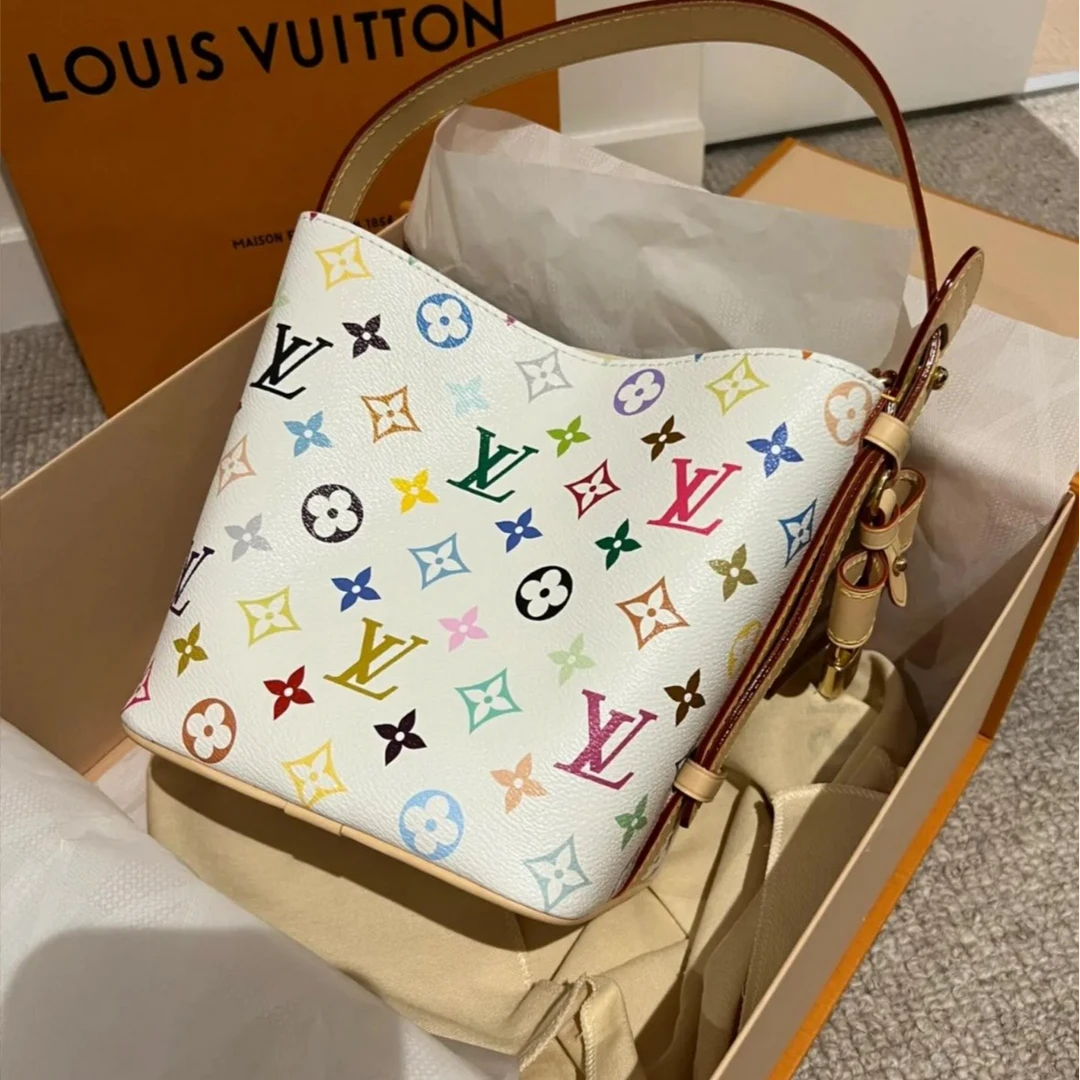未使用 LouisVuitton/路易威登 【念念】 LV BB手袋村上白三彩