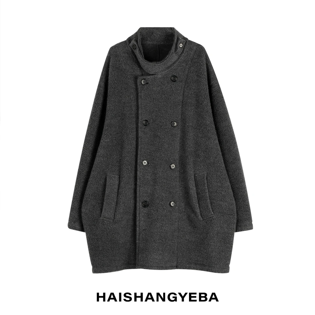 【海上叶爸】新款2025秋冬百搭羊毛男女同款宽松厚款休闲中长款大衣