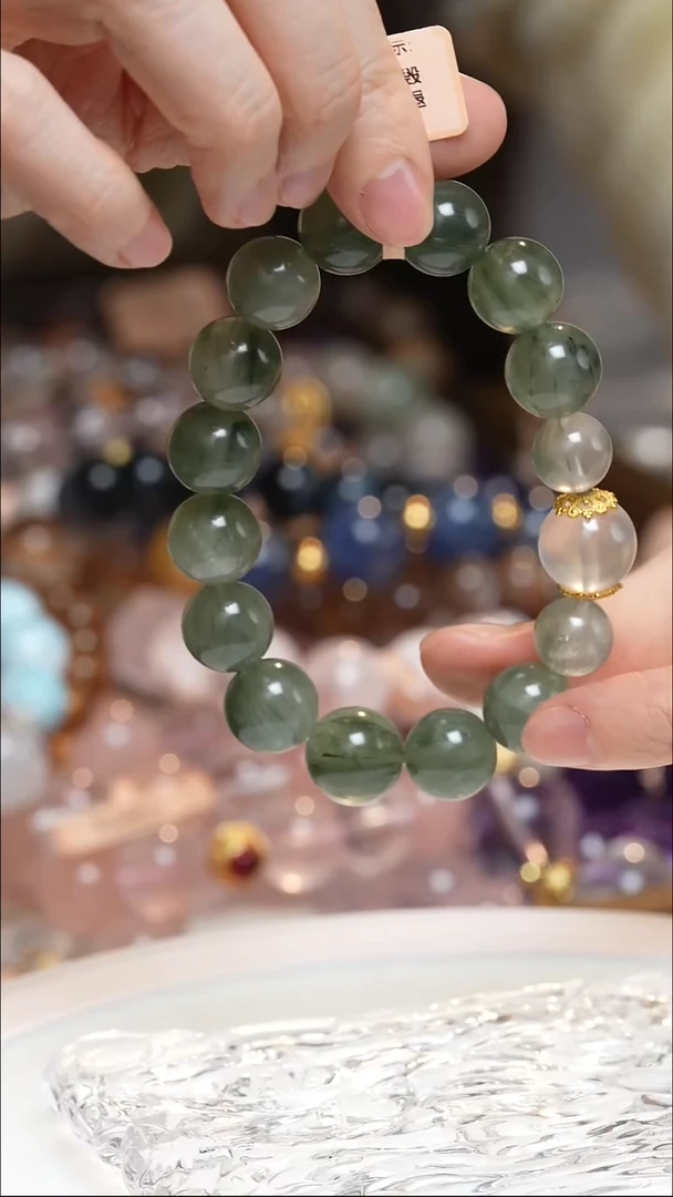 未镶嵌手串水晶绿兔毛手串·YY0025NOV783L057