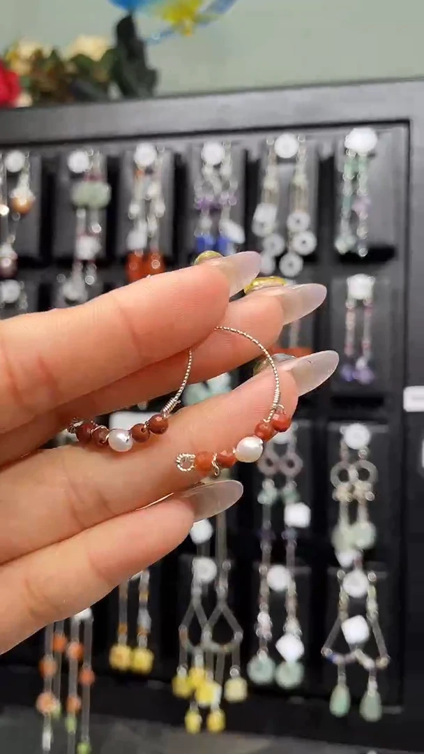 紫晶耳饰银S925镶嵌秋*璟 秋时璟