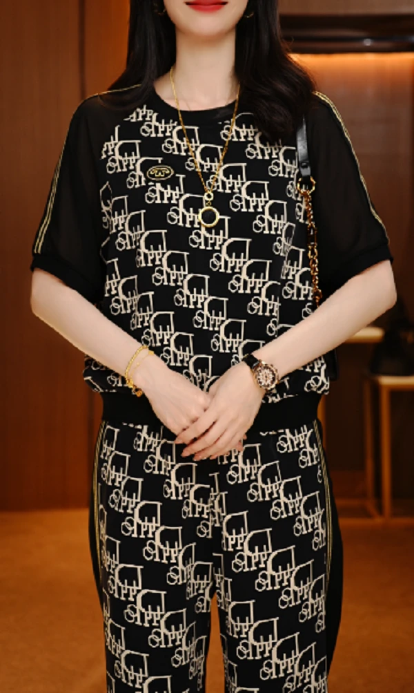 时尚字母-新款2025时尚舒适百搭减龄优雅轻奢气质套装