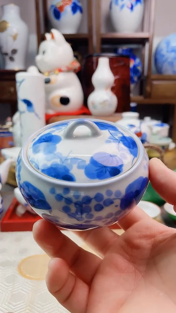 【闪购商品】盘日产青花茶叶罐