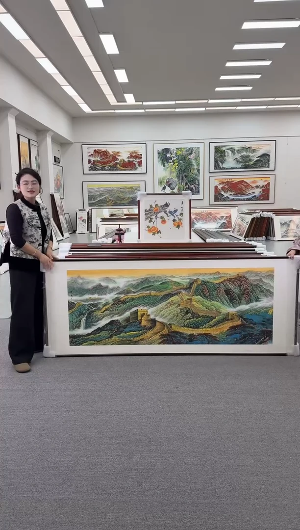 国画李*手绘现画   2009*1350mm   万里长城