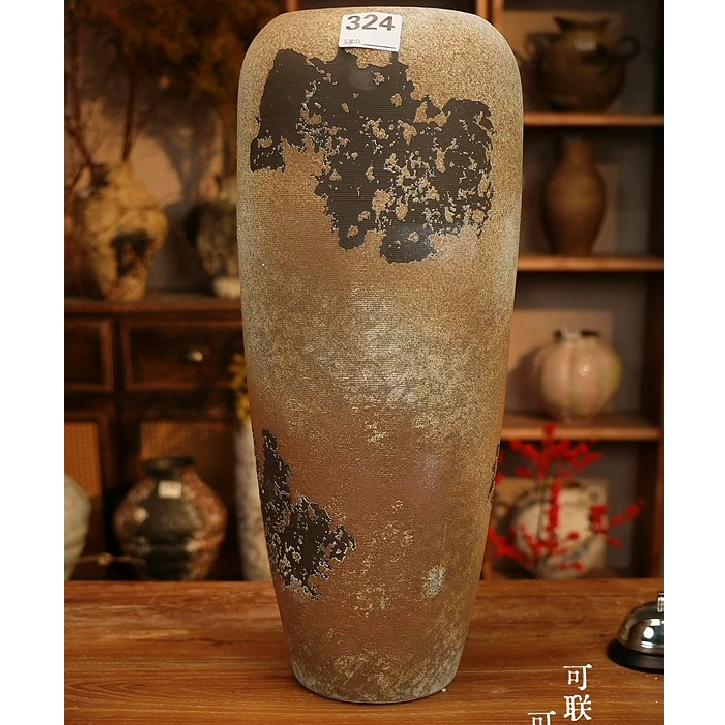 324景德镇手工陶瓷花瓶花器摆件高50cm口径14cm