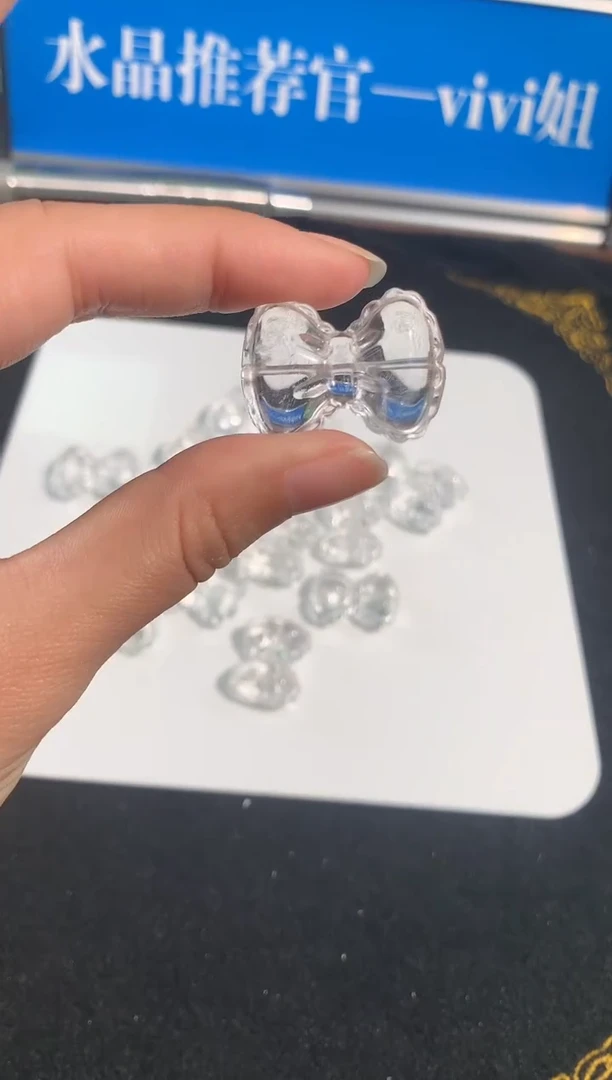 【闪购商品】水晶手链未镶嵌10号白水晶蝴蝶结大号配件