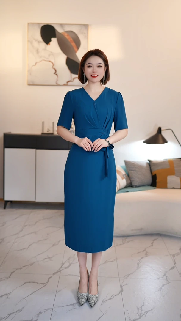 【薇薇自在】B高端大码原创遮肉显瘦连衣裙 发顺丰  B1898