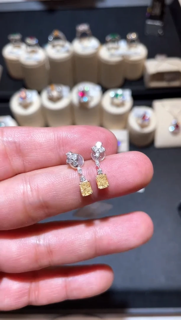 18K金镶嵌耳饰钻石1.02ct