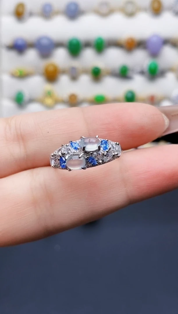 银S925镶嵌戒指翡翠0339