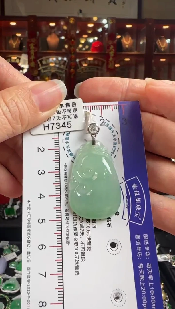 【闪购商品】翡翠颈饰18K金镶嵌H7345如意