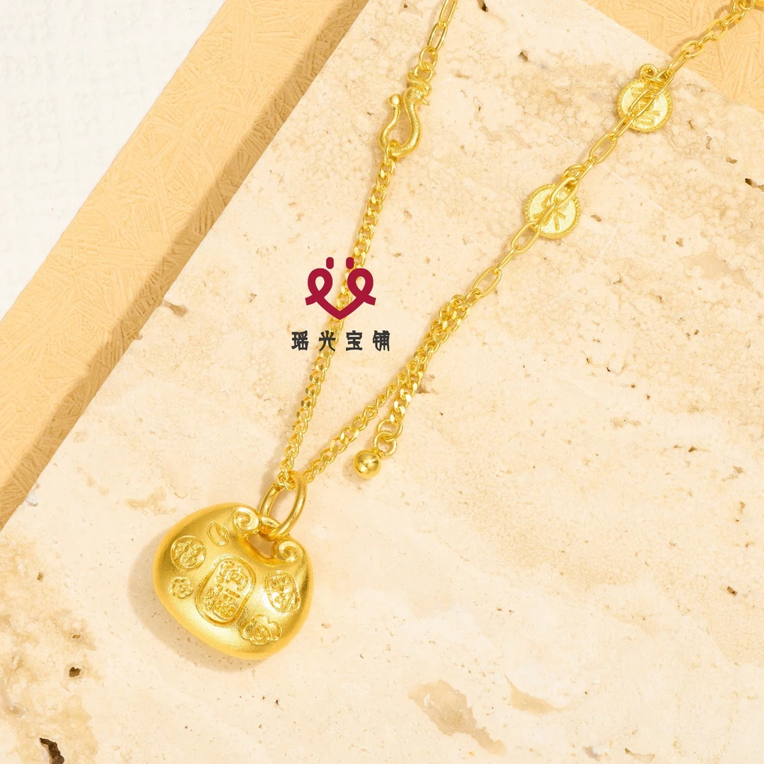 坠链均足银 吉言小胖福套链 古法传承新国风时尚百搭DIY小众项链