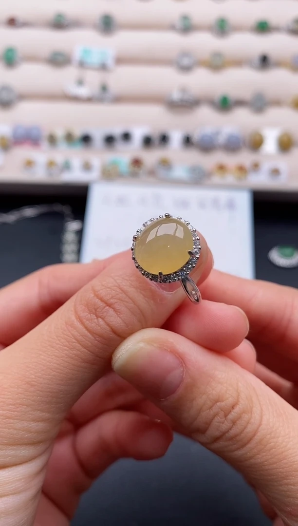 银S925镶嵌戒指翡翠3333333+7