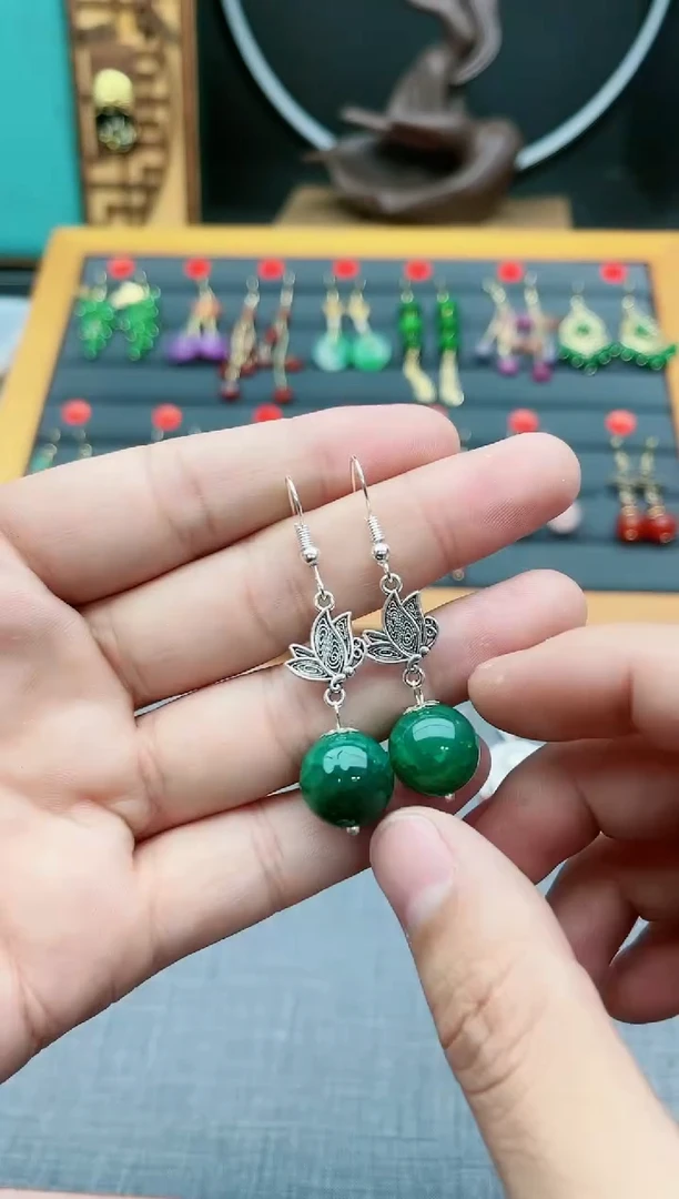 【闪购商品】玛瑙/玉髓耳钉银S925镶嵌703000