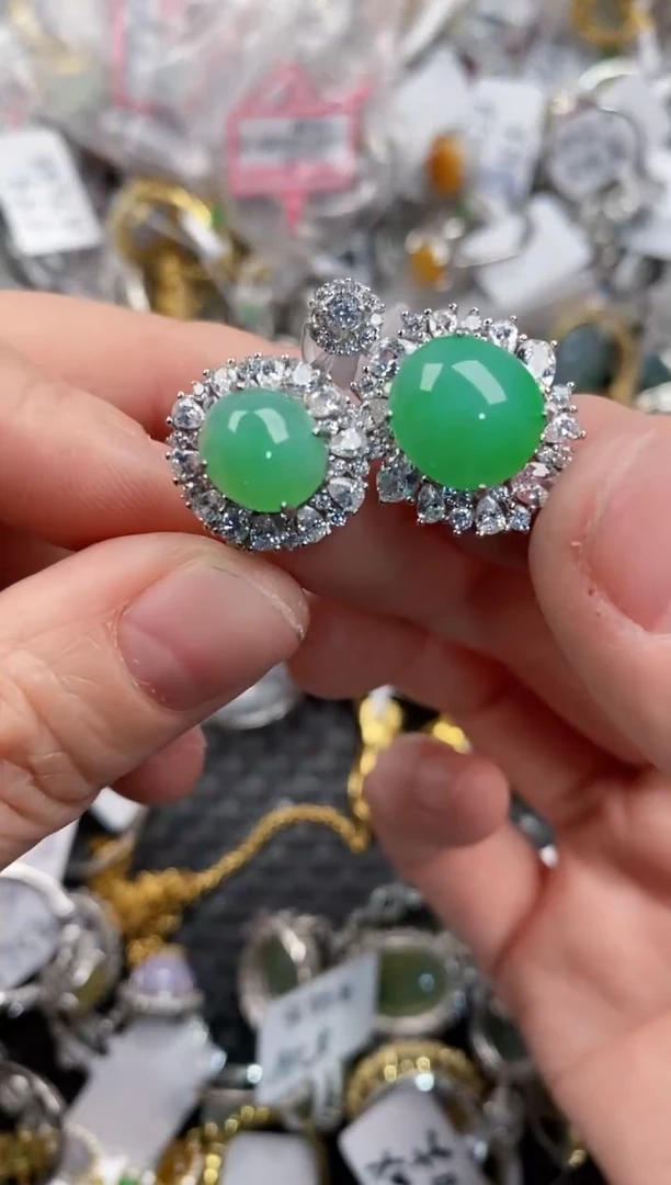 银S925镶嵌戒指翡翠333             8