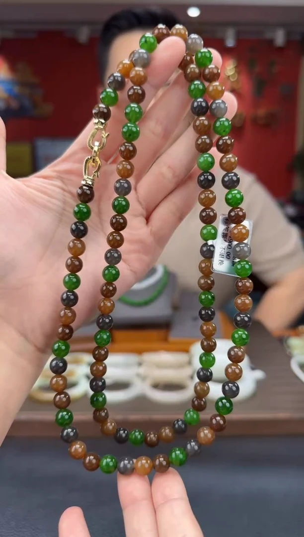 和田玉未镶嵌颈饰多宝108颗多圈卡8