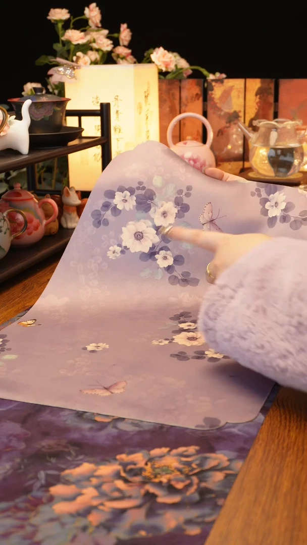 【闪购商品】紫色花花蝴蝶茶席······