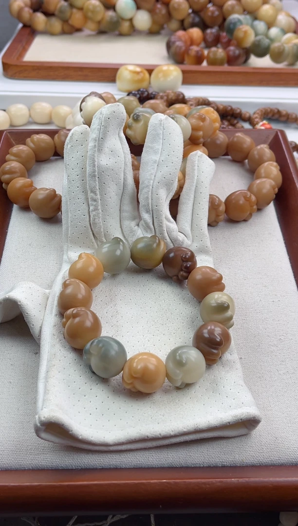 【闪购商品】菩提根/象牙果手串干磨猫爪21mm手串E46