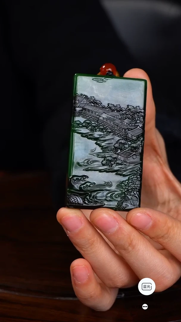 未镶嵌和田玉挂件t****a山水之间