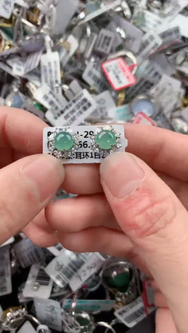 银S925镶嵌戒指翡翠777          2