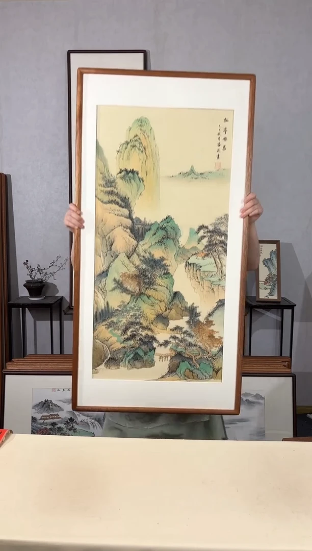 国画手绘*松亭雅居*62*122cm带框发货