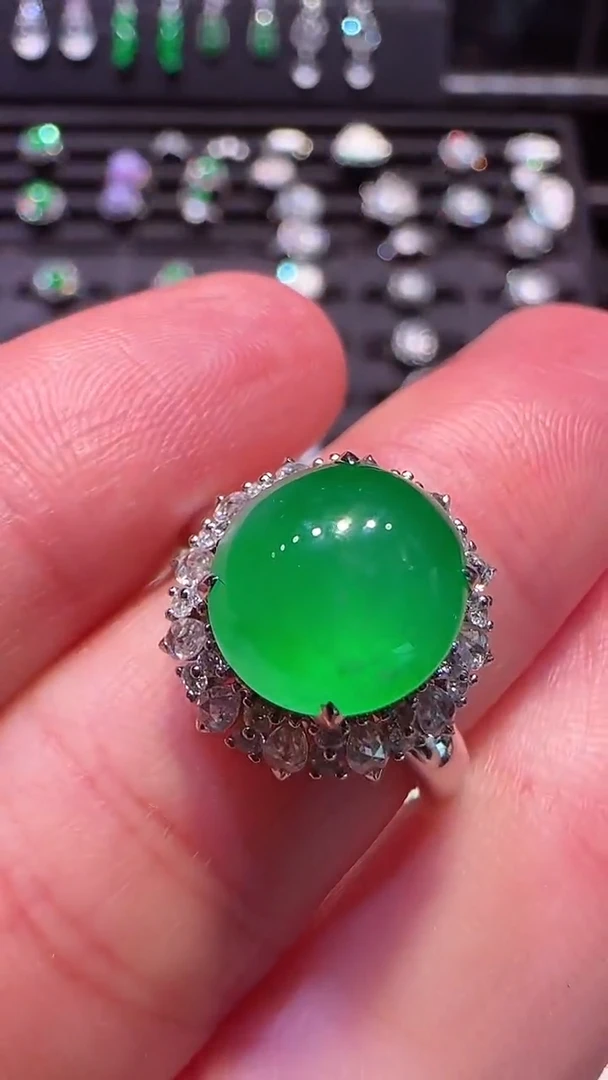 【闪购商品】翡翠戒指18K金镶嵌戒指
