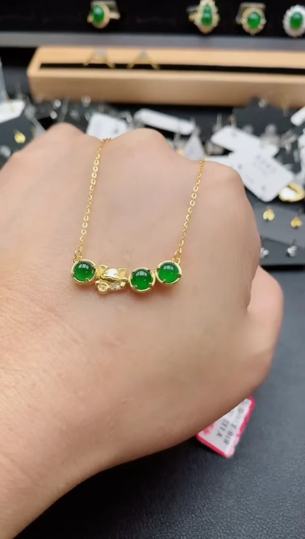 套链银S925镶嵌翡翠1