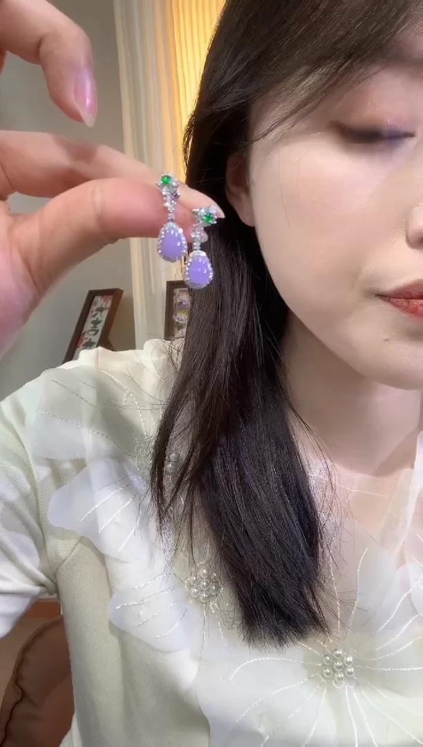 【闪购商品】翡翠耳饰18K金镶嵌A308|23800