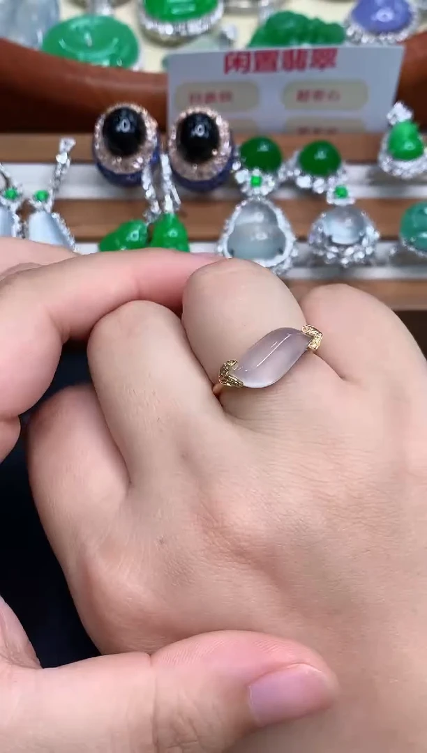 18K金镶嵌戒指翡翠414-中国好珍宝