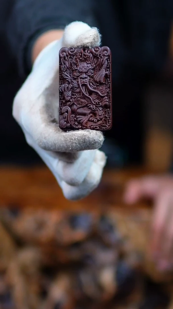 枣木百年雷击枣木龙牌