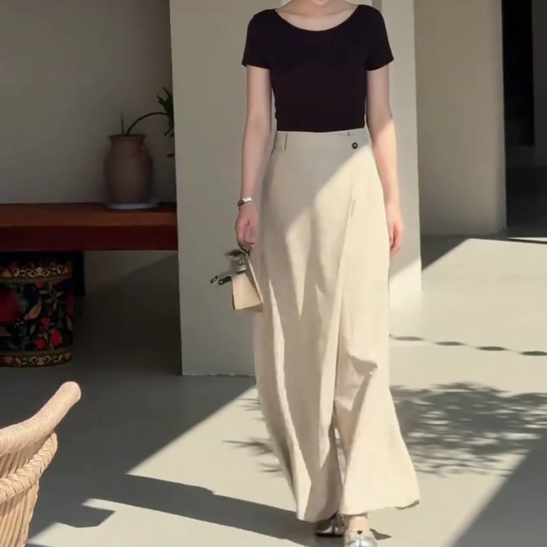 2025春夏新款时尚显瘦气质女士网红洋气两件套百搭款K8282