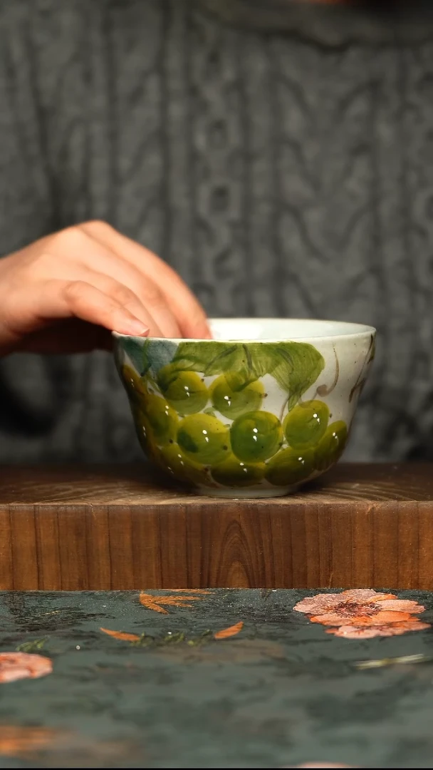 杯釉下彩手工手绘同款陶器
