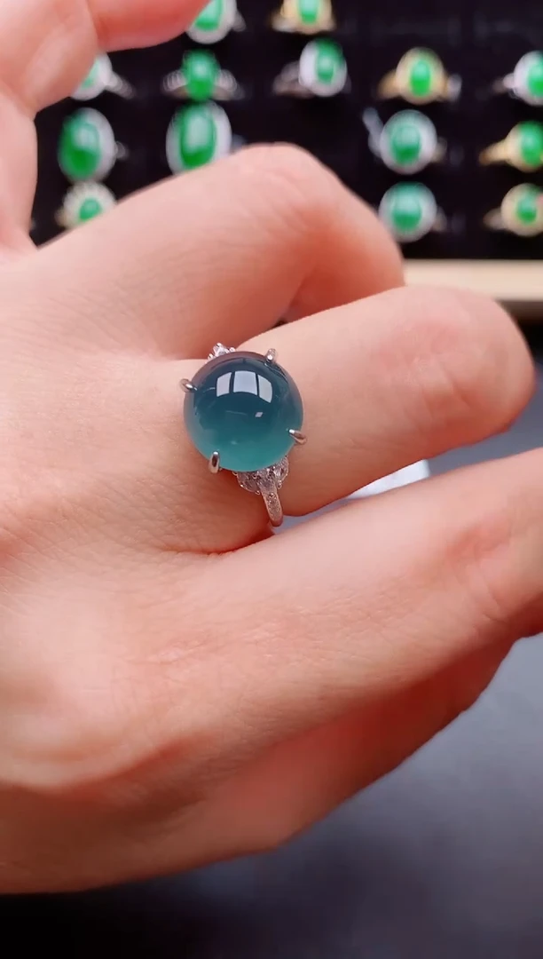 【闪购商品】翡翠戒指银S925镶嵌508080