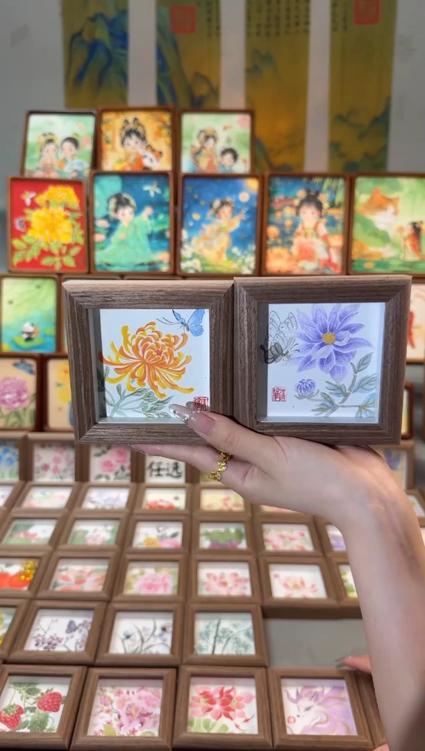 国画菊花 小睡莲 一组11