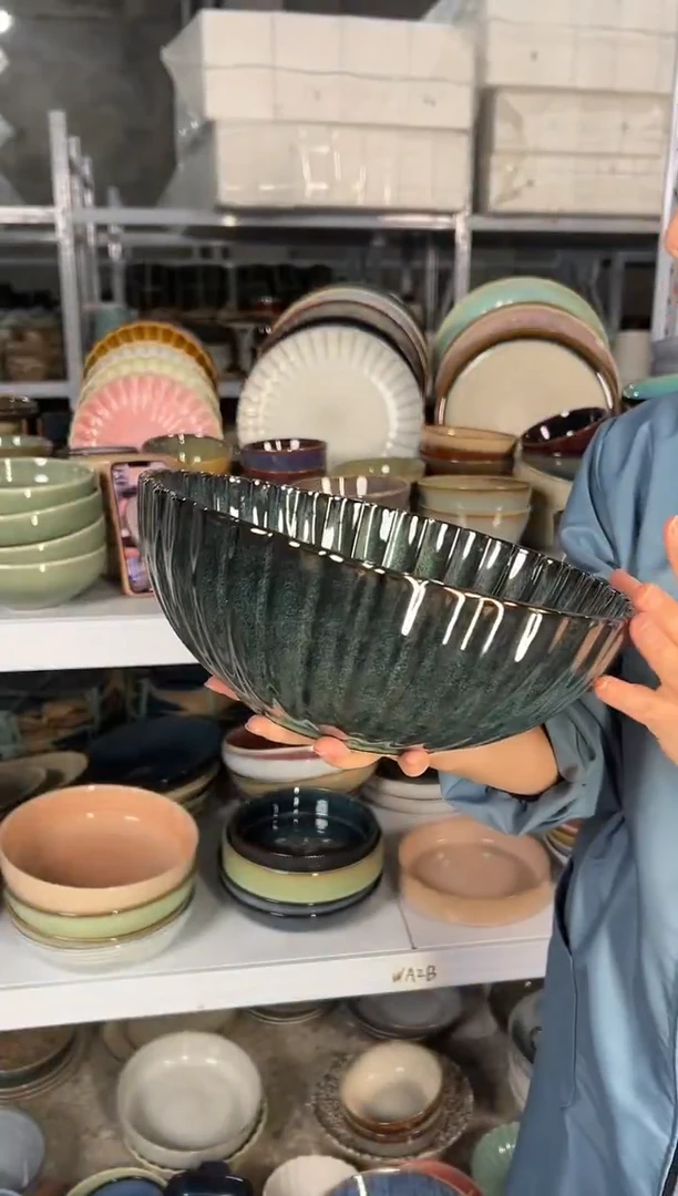 陶瓷外贸尾货瑕疵满20包邮X大汤盆