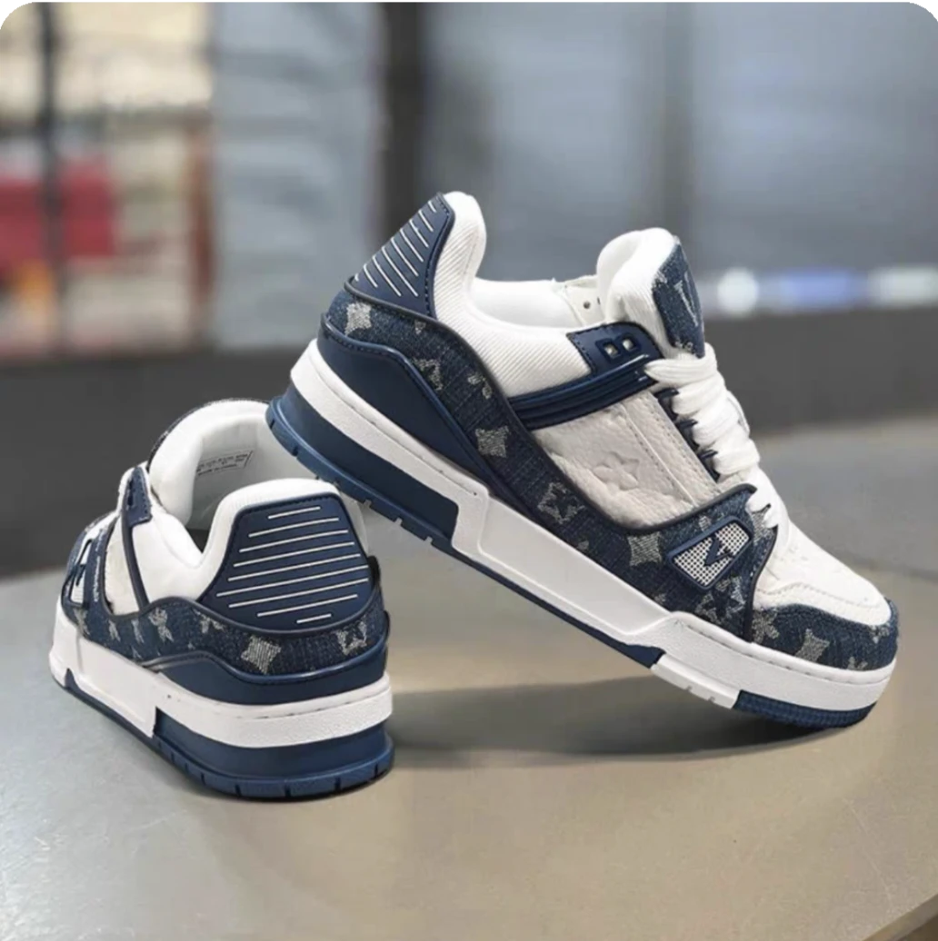 1号链接  时尚低帮真皮牛仔板鞋休闲潮鞋