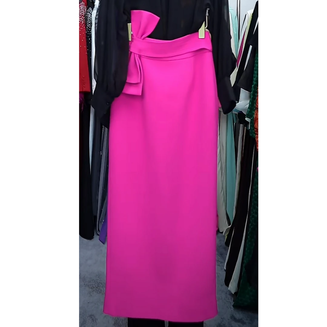 315/时尚气质纯色大蝴蝶半裙/欧盼全品