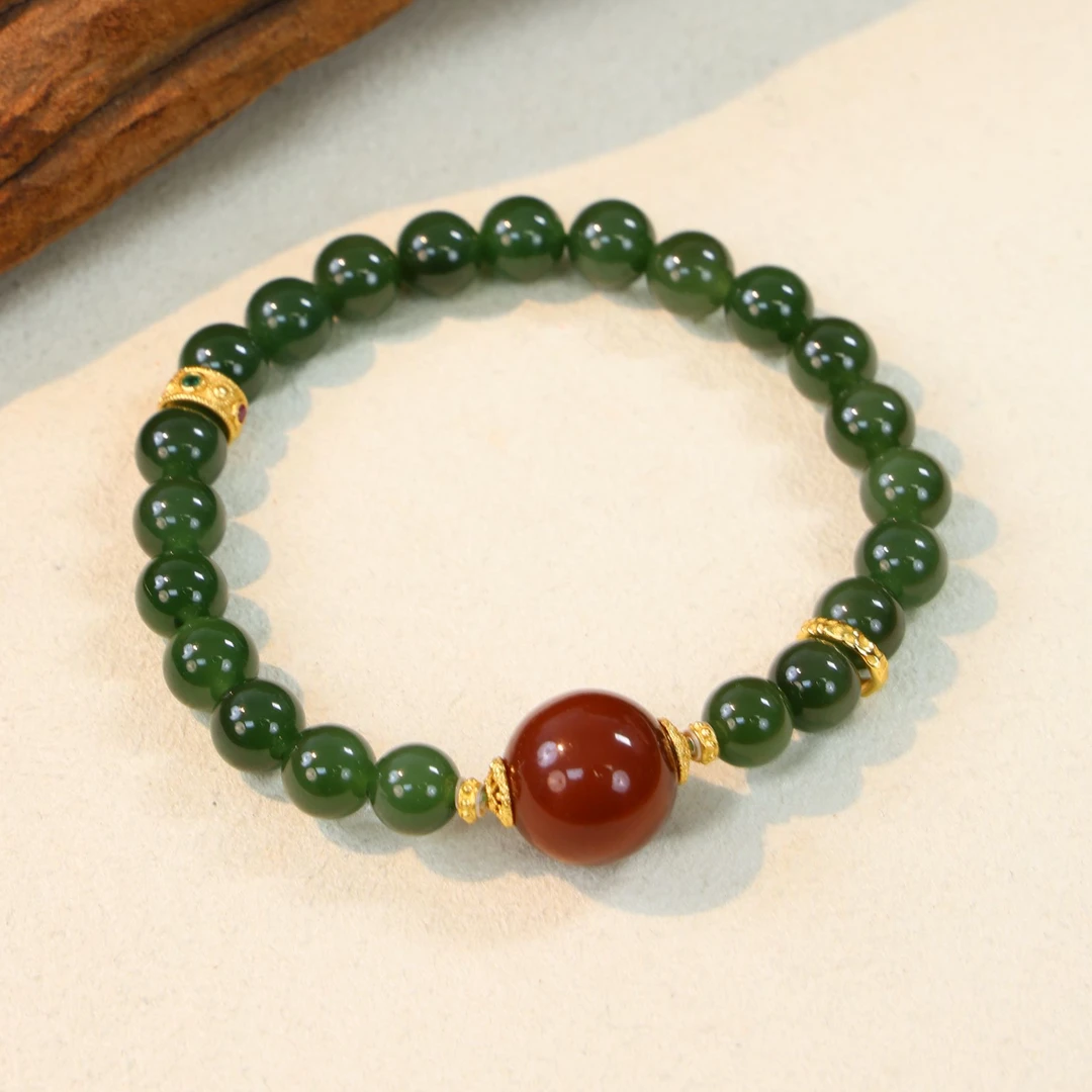 原创和田玉手串J579【多样性发一】