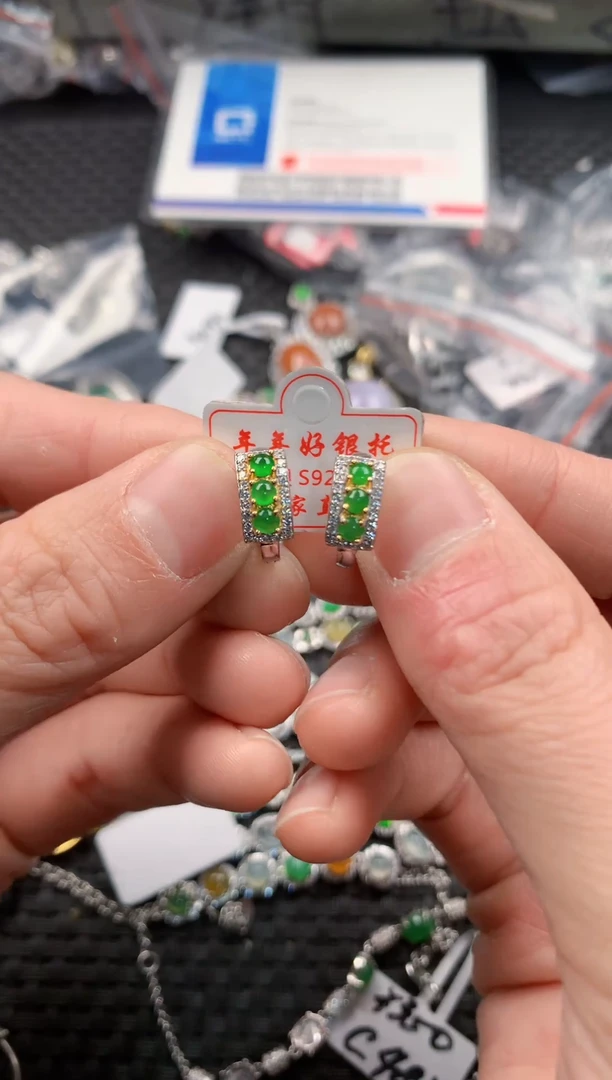 银S925镶嵌戒指翡翠333   8