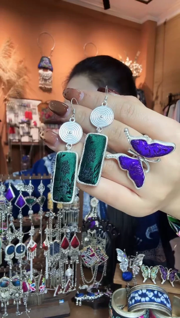 刺绣纯手工民族风耳环