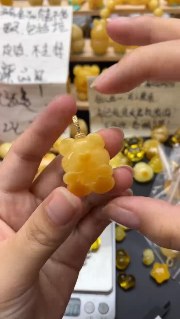 琥珀银S925镶嵌珠宝奇石028琥珀蜜蜡微瑕