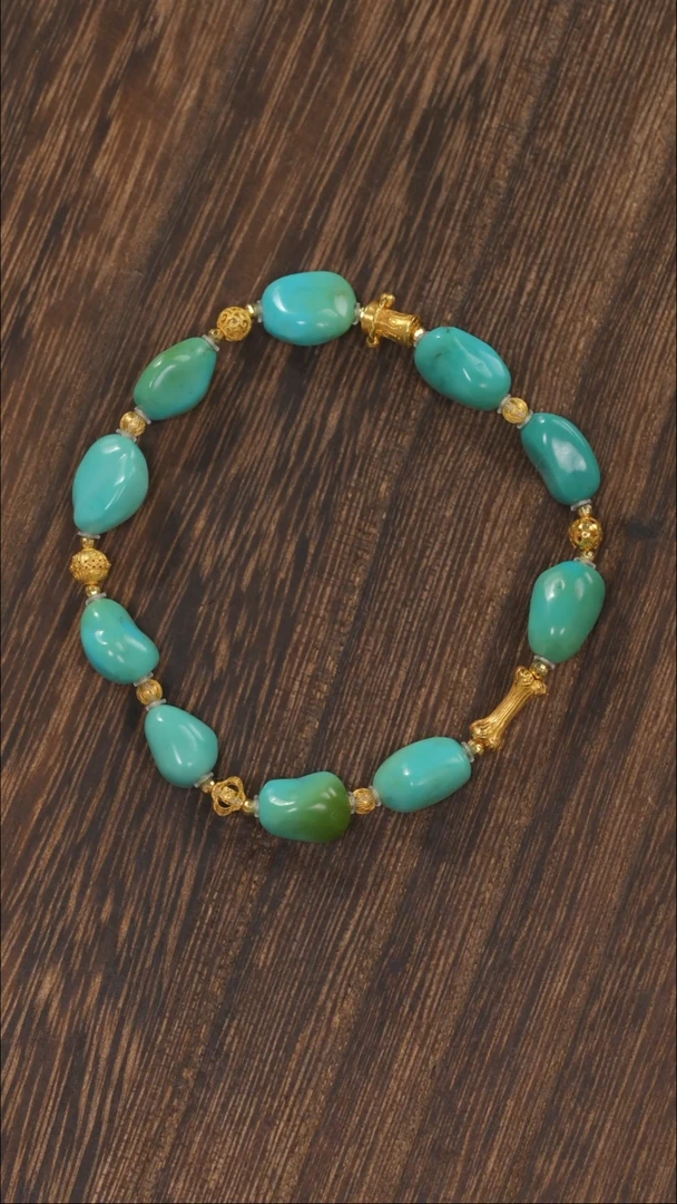 【闪购商品】绿松石手链18K金镶嵌1