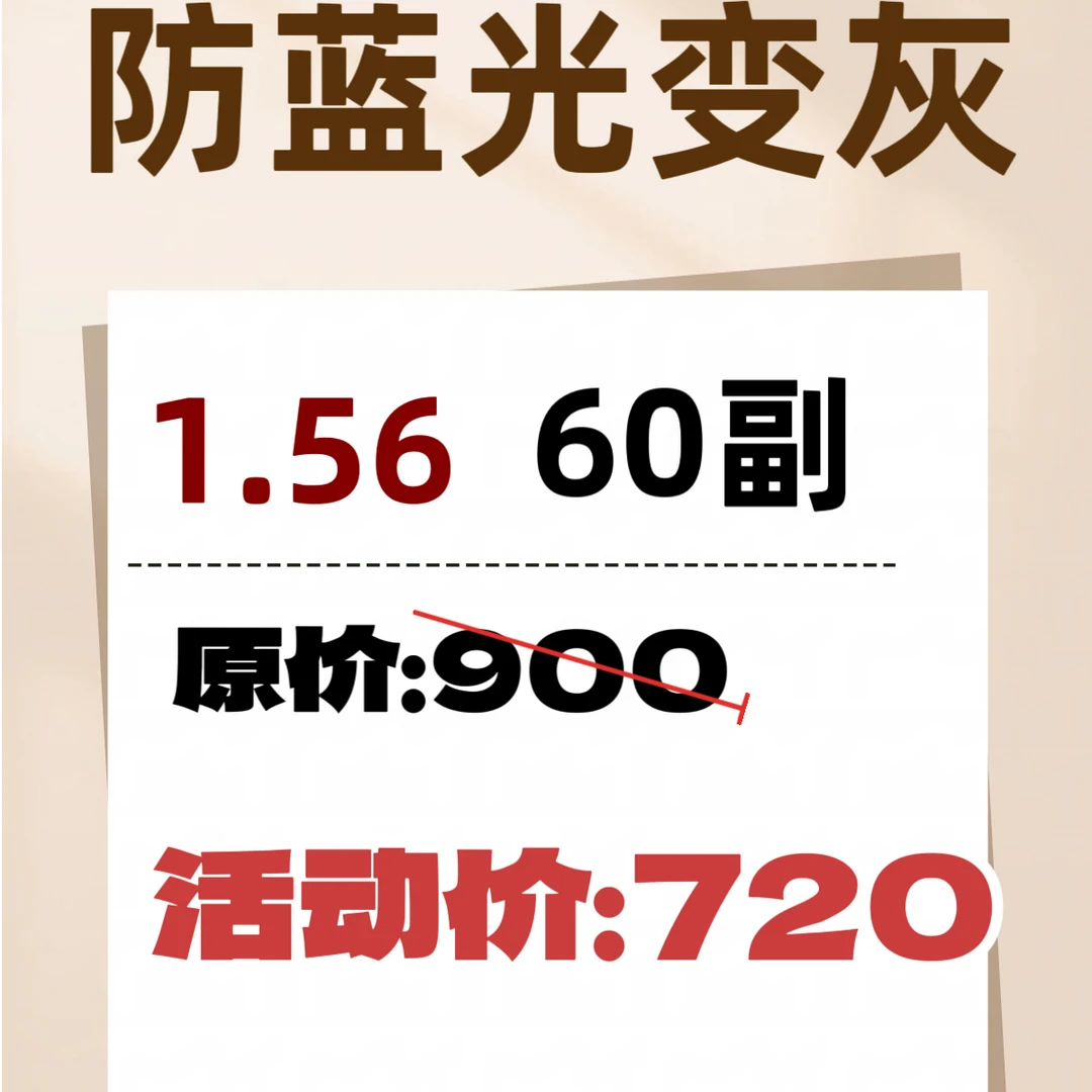 【1.56防变灰】视奈尔基础光度防蓝光非球面镜片批发