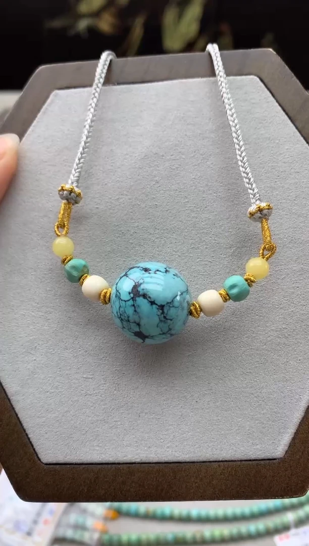 未镶嵌绿松石锁骨链Q115