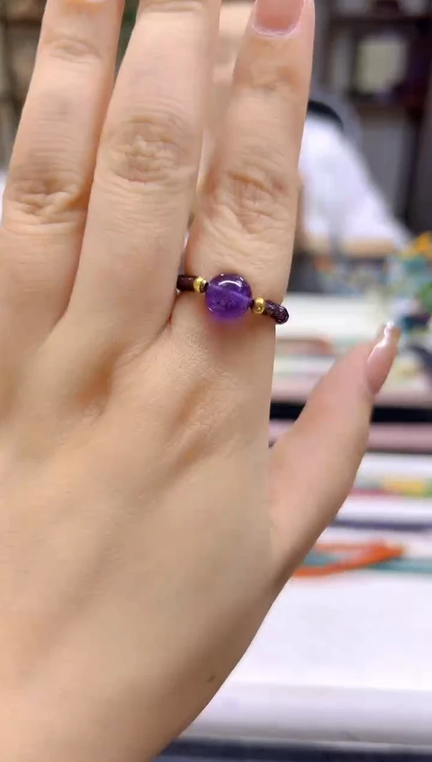 紫晶戒圈未镶嵌DIY款J109