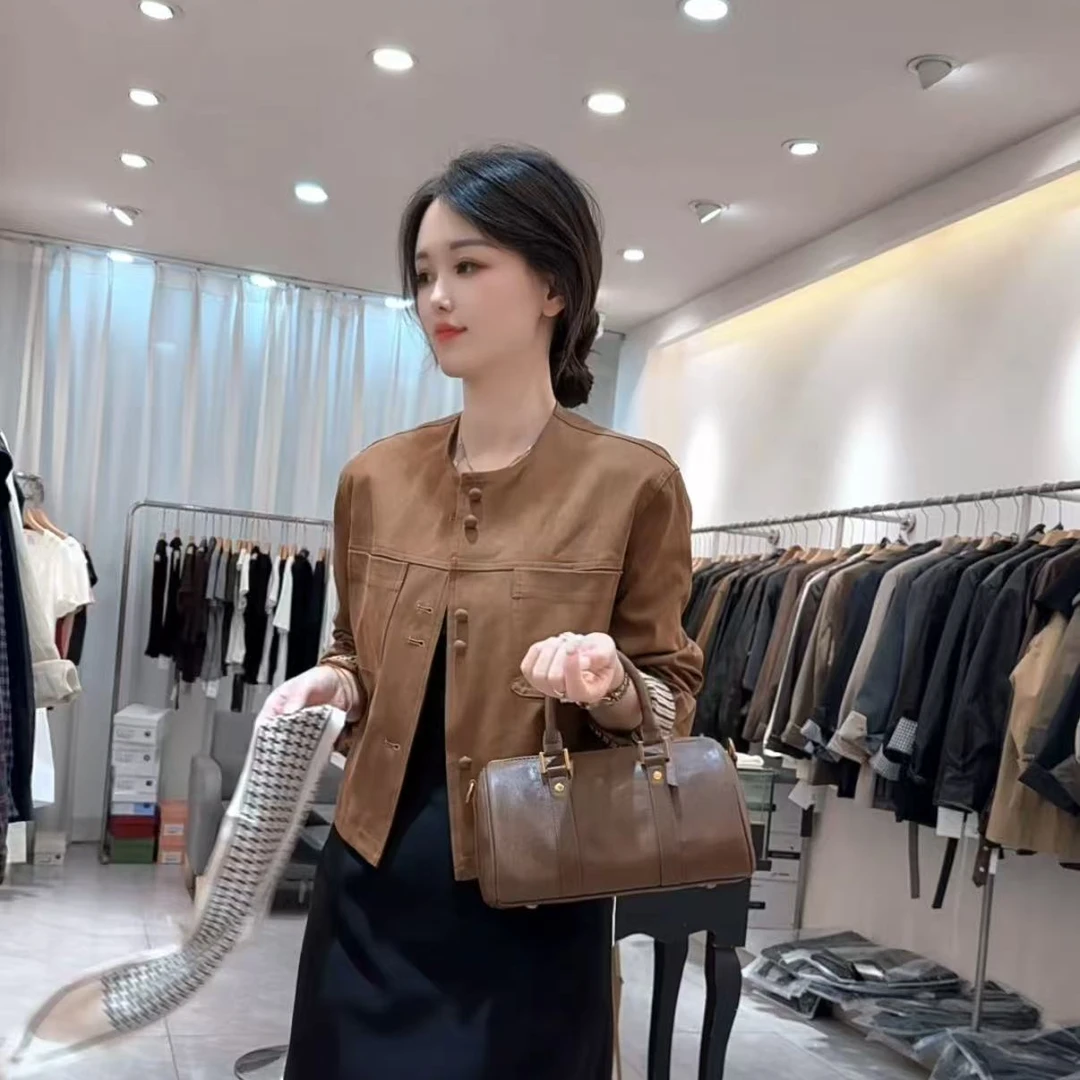 新品圆领丝巾百搭气质小外套185