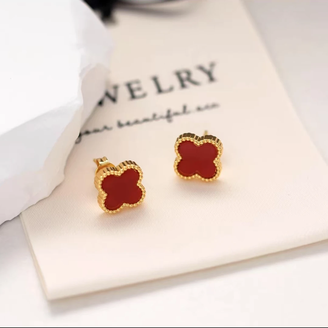 合金耳饰 精工耳饰 四叶草耳钉