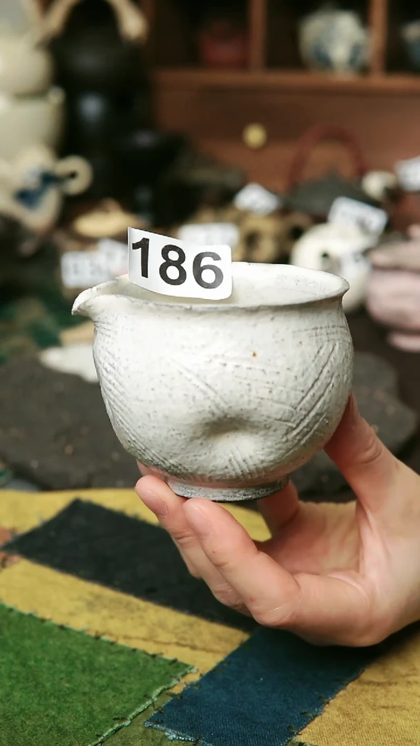 紫砂全手工粉引（有雨漏）系列-150毫升公道