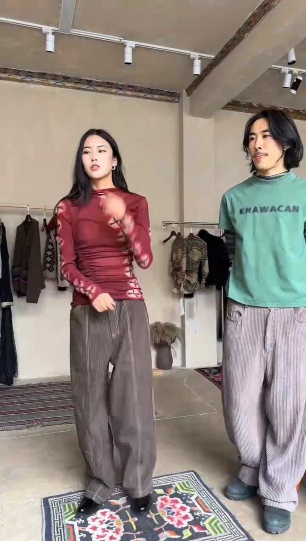 KWC26FW竖纹裤子S